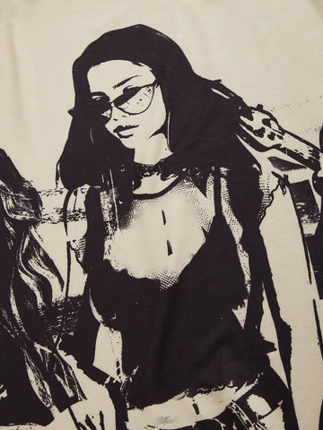 Figure Graphic High Waist Skirt