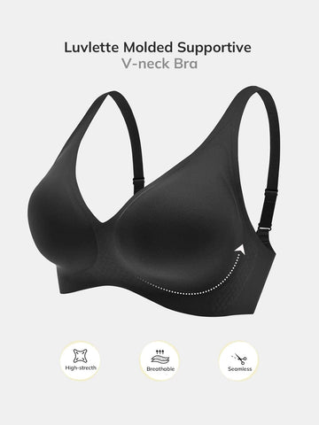 Luvlette Molded Supportive V-neck Bra