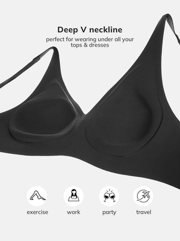 Luvlette Molded Supportive V-neck Bra