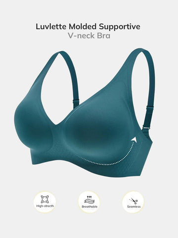 Luvlette Molded Supportive V-neck Bra