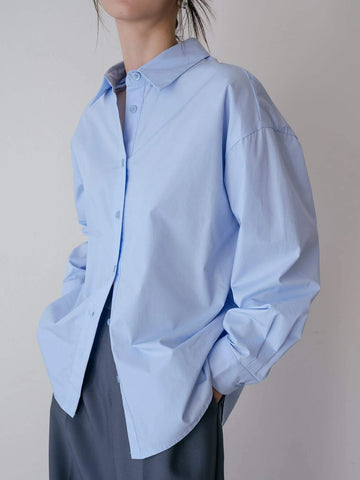 Dazy-Less Drop Shoulder Button Back Shirt