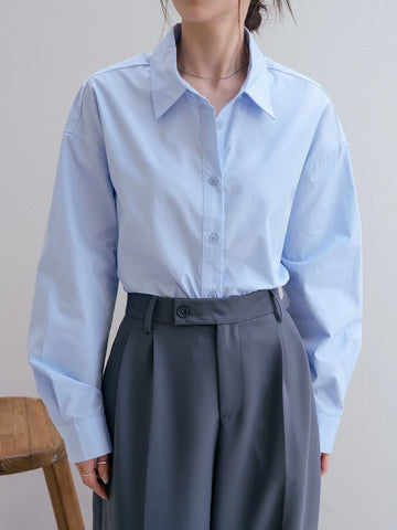Dazy-Less Drop Shoulder Button Back Shirt
