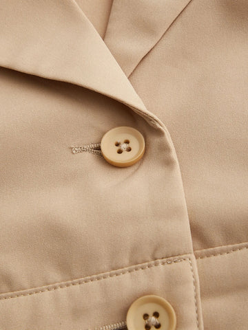 ICON Western Cowgirl Solid Lapel Neck Crop Blazer & Pleated Skirt