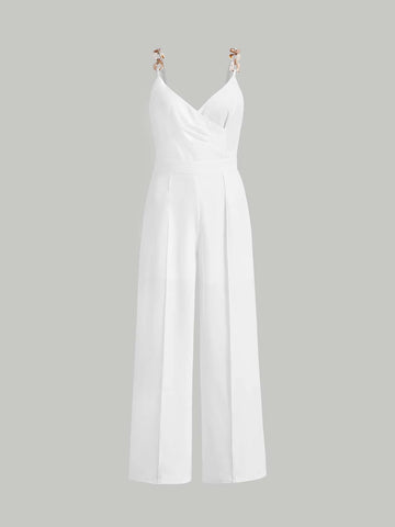 MOD Chain Detail Overlap Collar Cami Jumpsuit