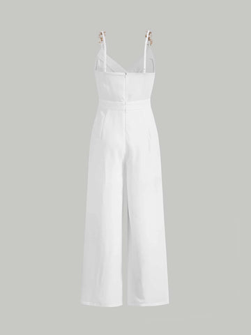 MOD Chain Detail Overlap Collar Cami Jumpsuit