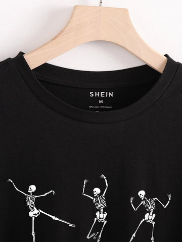 Skeleton Print Tee