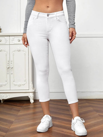 Zipper Fly Skinny Jeans