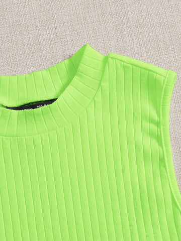 Solid Rib-knit Tank Top