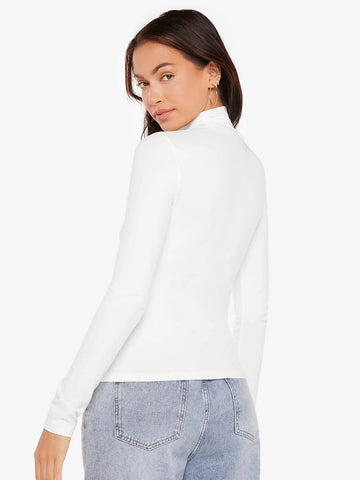 BASICS High Neck Rib-knit Form Fitted Tee