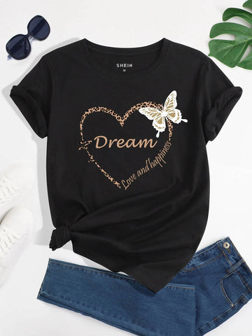 Heart And Letter Graphic Tee