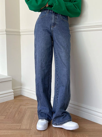 DAZY High Waist Straight Leg Jeans