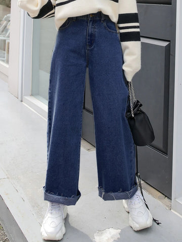 DAZY Wide Leg Pocket Detail Jeans