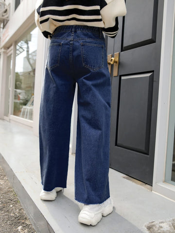 DAZY Wide Leg Pocket Detail Jeans