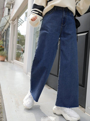 DAZY Wide Leg Pocket Detail Jeans