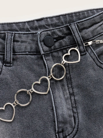 ROMWE Washed Flare Leg Jeans