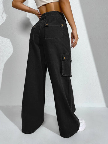 Flap Pocket Cargo Jeans