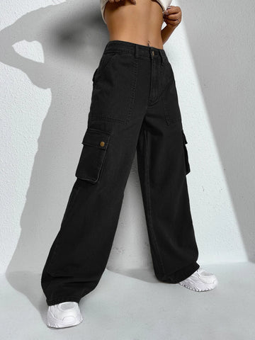 Flap Pocket Cargo Jeans