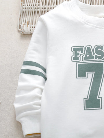 Toddler Boys Letter Graphic Sweatshirt With Sweatpants