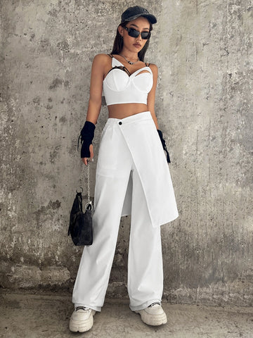 Cut Out Bustier Crop Cami Top Without Gloves