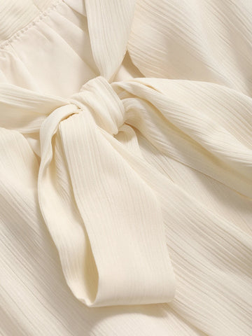 DAZY Tie Neck Puff Sleeve Blouse