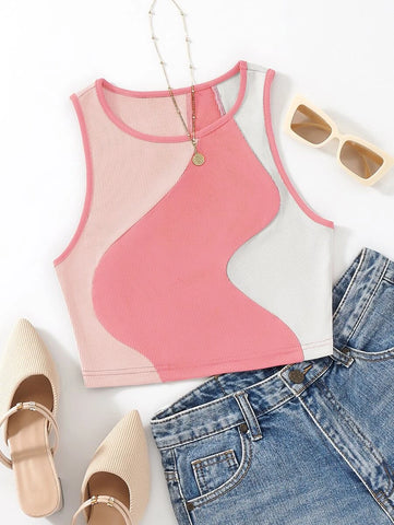 Color Block Tank Top