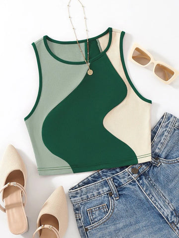 Color Block Tank Top