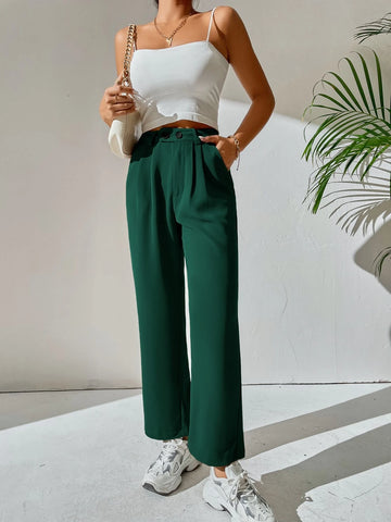 High Waist Pocket Detail Pants