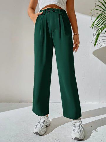 High Waist Pocket Detail Pants