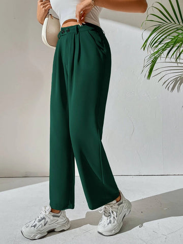 High Waist Pocket Detail Pants