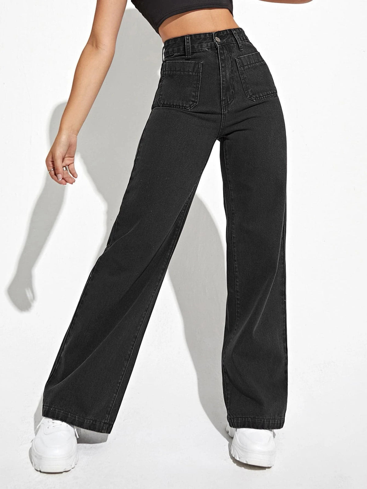 High Waist Straight Leg Jeans