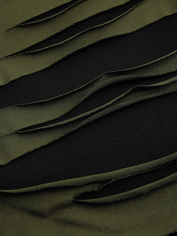 ROMWE STPL Colorblock Cut Out Crop Tee