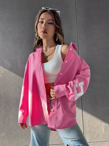 Letter Graphic Drop Shoulder Shirt