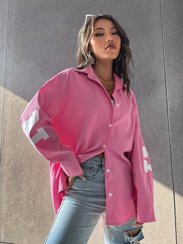 Letter Graphic Drop Shoulder Shirt