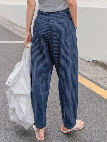 DAZY Striped Slant Pocket Wide Leg Jeans