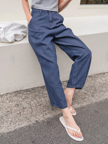 DAZY Striped Slant Pocket Wide Leg Jeans