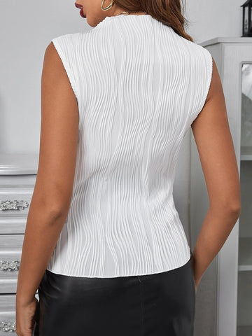 Solid Mock Neck Tank Top