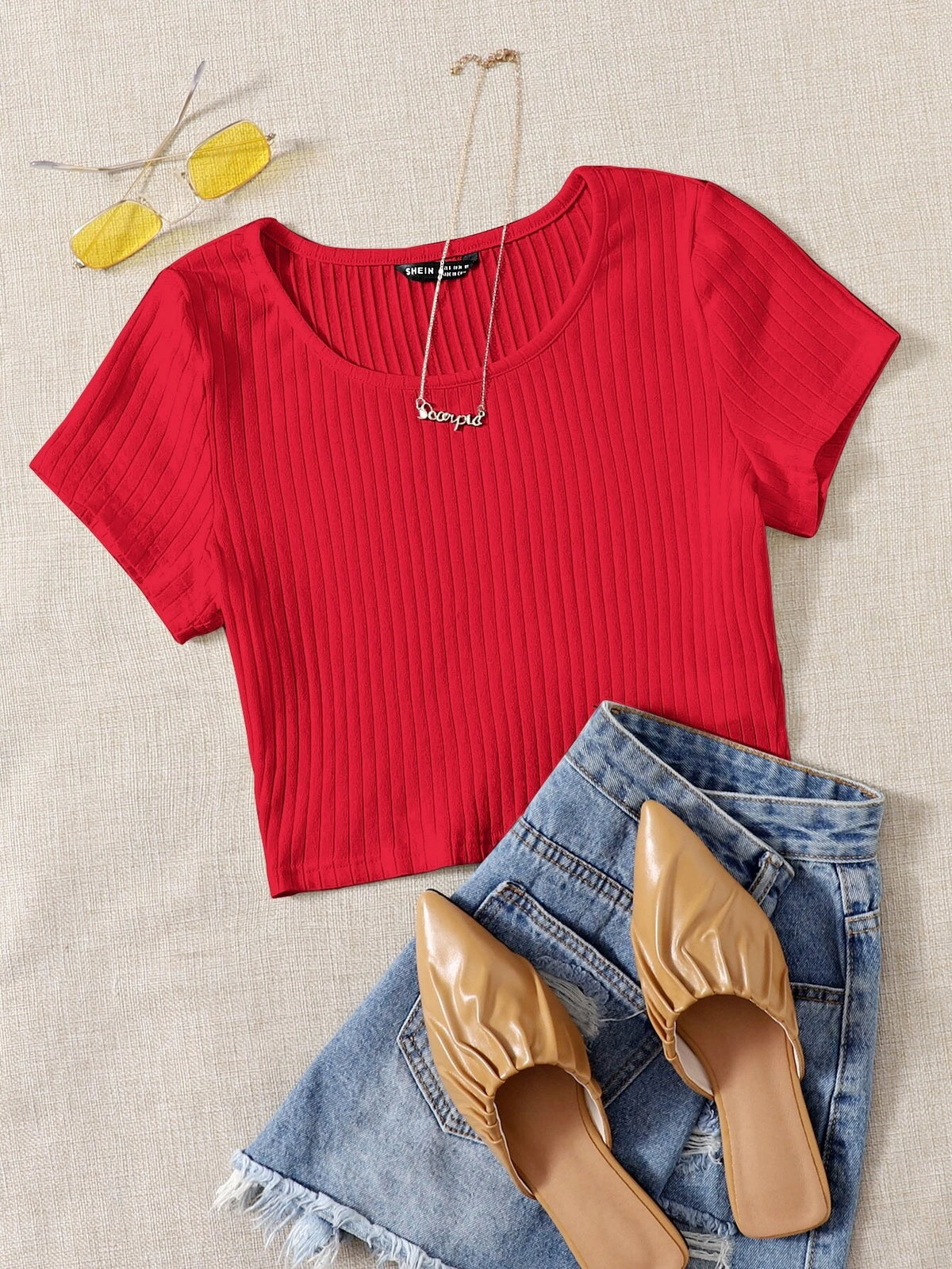 EZwear Solid Rib-knit Top