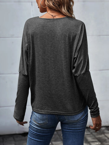 Guipure Lace Panel Drop Shoulder Tee