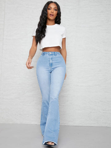 SXY Curvy High Waist Flare Leg Jeans