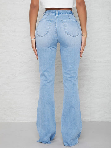 SXY Curvy High Waist Flare Leg Jeans