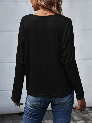 Guipure Lace Panel Drop Shoulder Tee