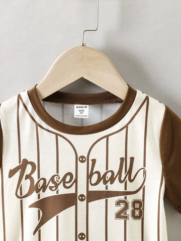 Toddler Boys Striped & Letter Graphic Tee & Shorts