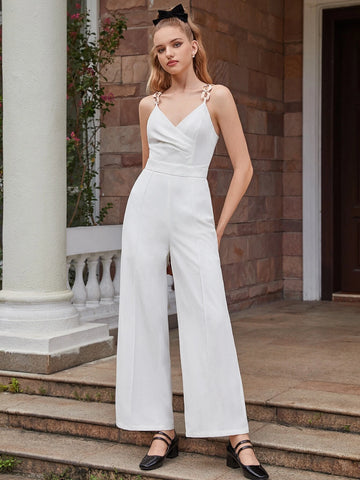 MOD Chain Detail Overlap Collar Cami Jumpsuit