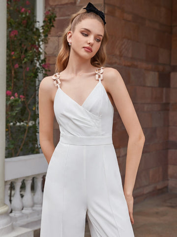 MOD Chain Detail Overlap Collar Cami Jumpsuit
