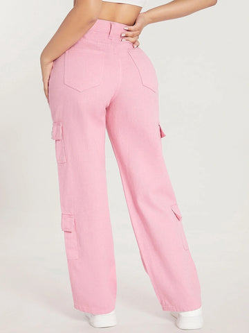 PETITE Zipper Fly Flap Pocket Boyfriend Jeans