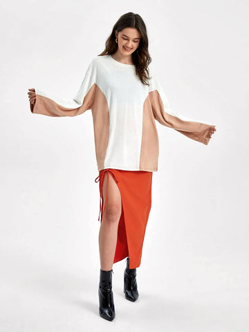 Drop Shoulder Colorblock Tee