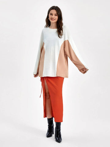 Drop Shoulder Colorblock Tee