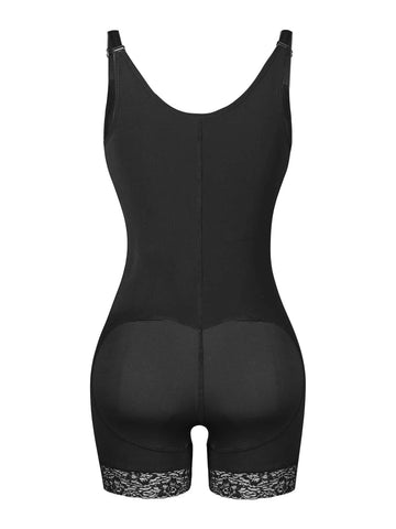 Contrast Lace Zip Back Shapewear Bodysuit