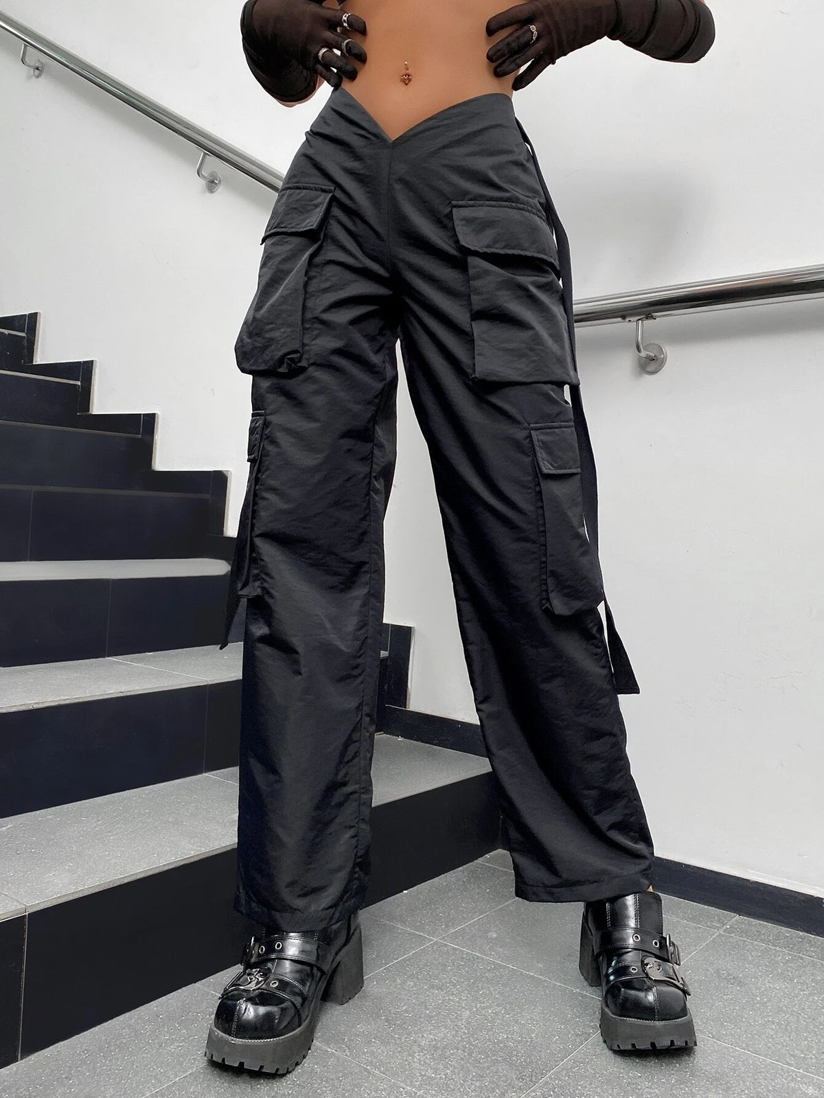Tape Flap Pocket Side Cargo Pants
