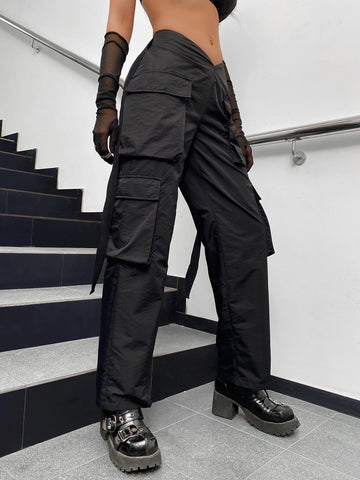 Tape Flap Pocket Side Cargo Pants